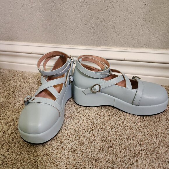 BYOMIGY Blue Mary Janes, size 5 - Picture 4 of 8